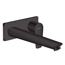 hansgrohe Talis E Wall-mounted Basin Mixer tap, Spout length 225 mm, Matt Black, 71734670
