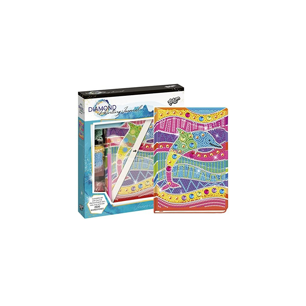 Totum 079755 Dolphin Diamond Painting Craft Set Notebook Colourful