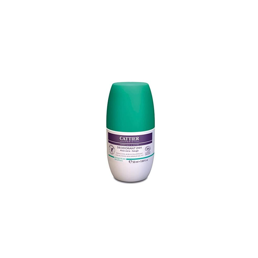 Cattier Aloe Vera Roll-On Deodorant Without Aluminium Salts, Natural Cosmetics 50 Ml