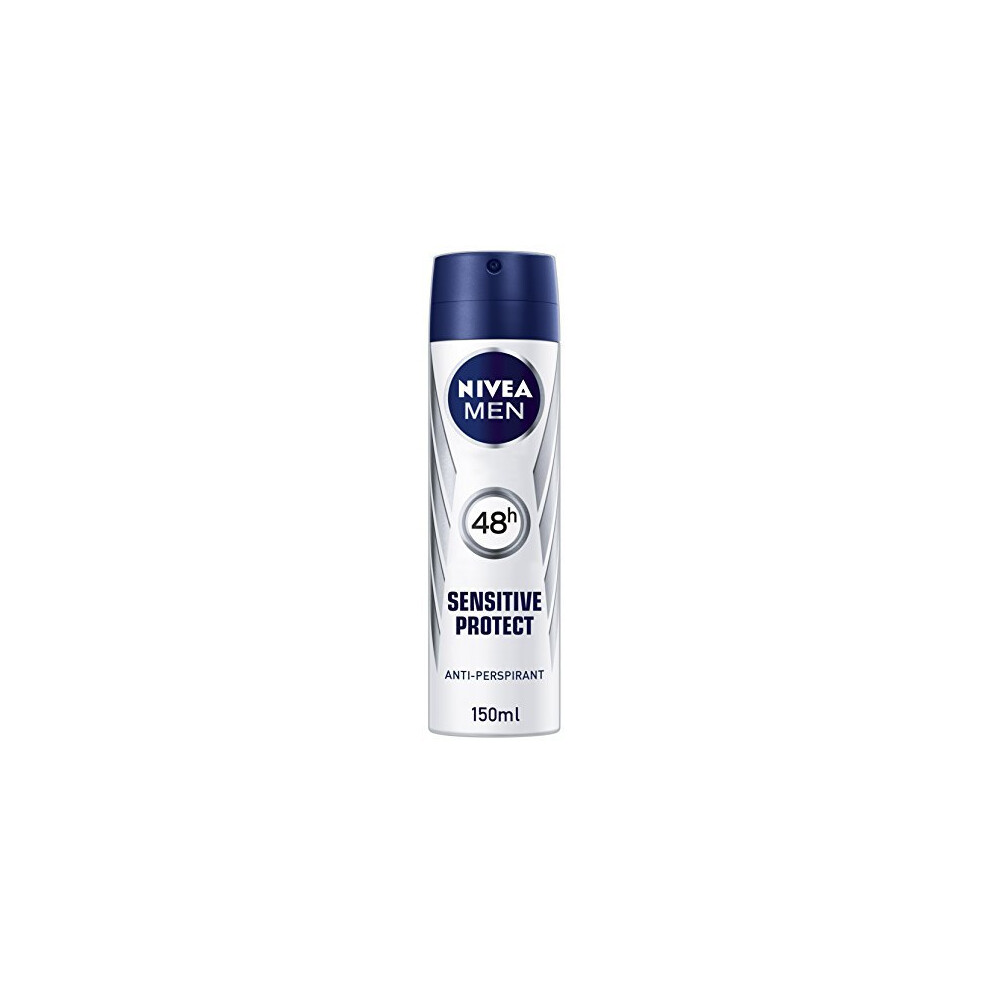Nivea Men's Antiperspirant Spray Sensitive Protect 48 Hours Deodorant, 150 Ml