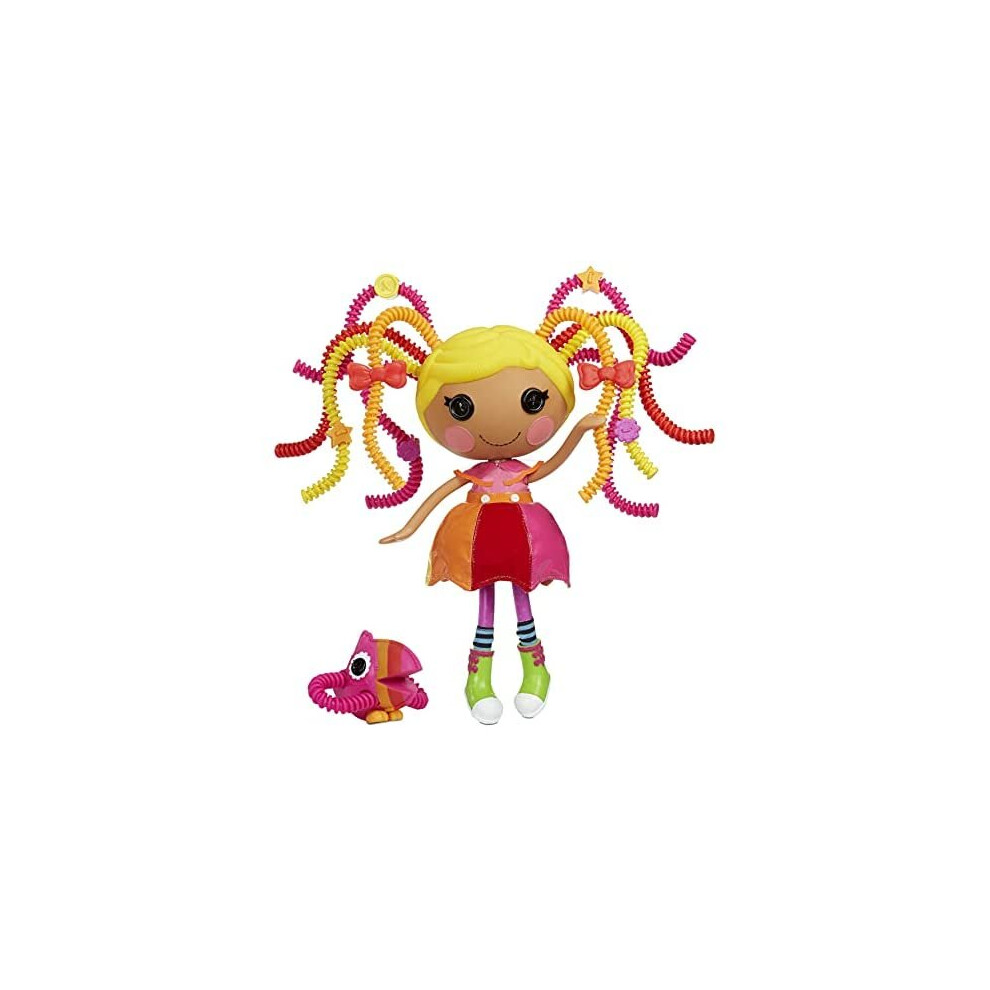 Lalaloopsy 576945EUC Silly April Sunsplash with Pet Toucan-33 cm Rainbow Hair Styling Doll with Multicoloured Hair-11 Accessories in Reusabl