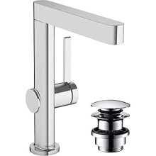hansgrohe Finoris Basin Mixer Tap 230 with swivel spout and push-open waste set, chrome, 76060000
