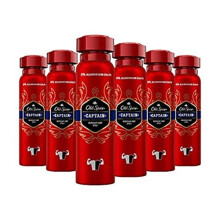 Old Spice Captain Deodorant Body Spray | Pack of 6 (6 x 150 ml) | Deodorant Spray Without Aluminium for Men | Men's Deodorant with Long-last