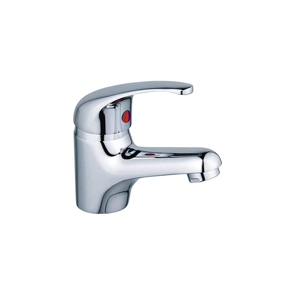 Ibathuk | Chrome Basin Sink Monobloc Mixer Tap Small Modern Bathroom Lever Faucet Tb114 620973350522