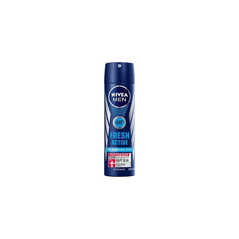 Nivea Men Deodorant Spray for Men, Deodorant Protection Aluminium Free, 6Â Packs of 150 ml Fresh Active