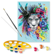 Ravensburger CreArt Boho Lion Paint by Numbers for Adults 12 Years Up - Painting Arts and Crafts Set - Home Decor Accessories