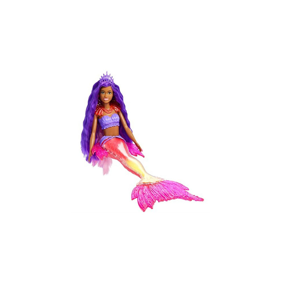 Barbie Mermaid Power Barbie Brooklyn Roberts Mermaid Doll with Pet, Interchangeable Fins, Hairbrush & Accessories, Toy for 3 Year Olds & U