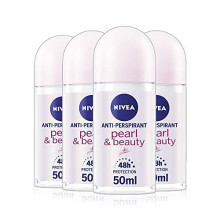 NIVEA Pearl & Beauty Anti-Perspirant Deodorant Stick Pack of 4 (4 x 50ml), Fresh Fragrance Deodorant for Women, Stick Roll On Deodorant for