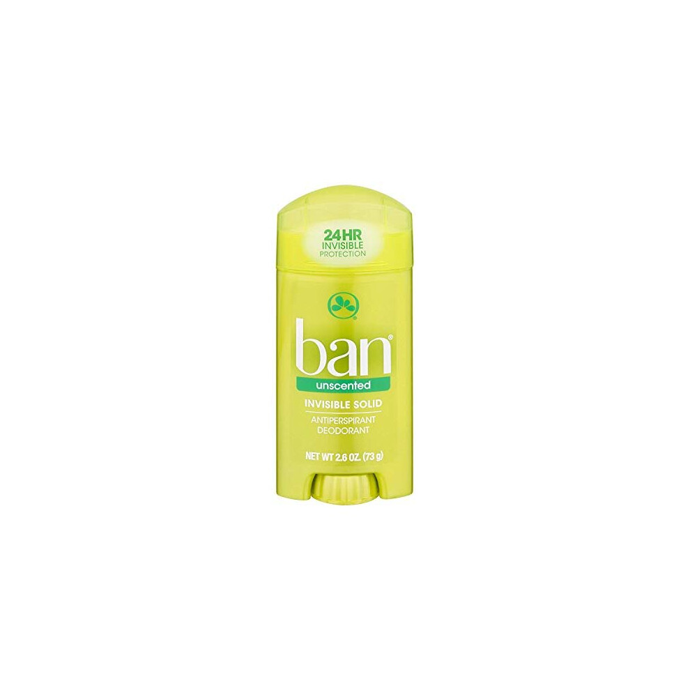 Ban Anti-Perspirant Deodorant Invisible Solid Unscented 2.60 Oz (3 Pack)