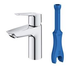 GROHE QUICKFIX Start | Basin Mixer tap with Click-clack Push Waste | Easy to Install and Includes Installation Tool | Small Size H. 165 mm |