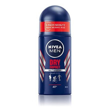 NIVEA MEN Dry Impact Roll-On Deodorant (50 ml), Antiperspirant for Dry Skin Feeling, 72 Hours Sweat Protection and Dual Active Formula