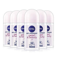 NIVEA Pearl & Beauty Anti-Perspirant Deodorant Stick Pack 0f 6 (6 x 50ml), Fresh Fragrance Deodorant for Women, Stick Roll On Deodorant for