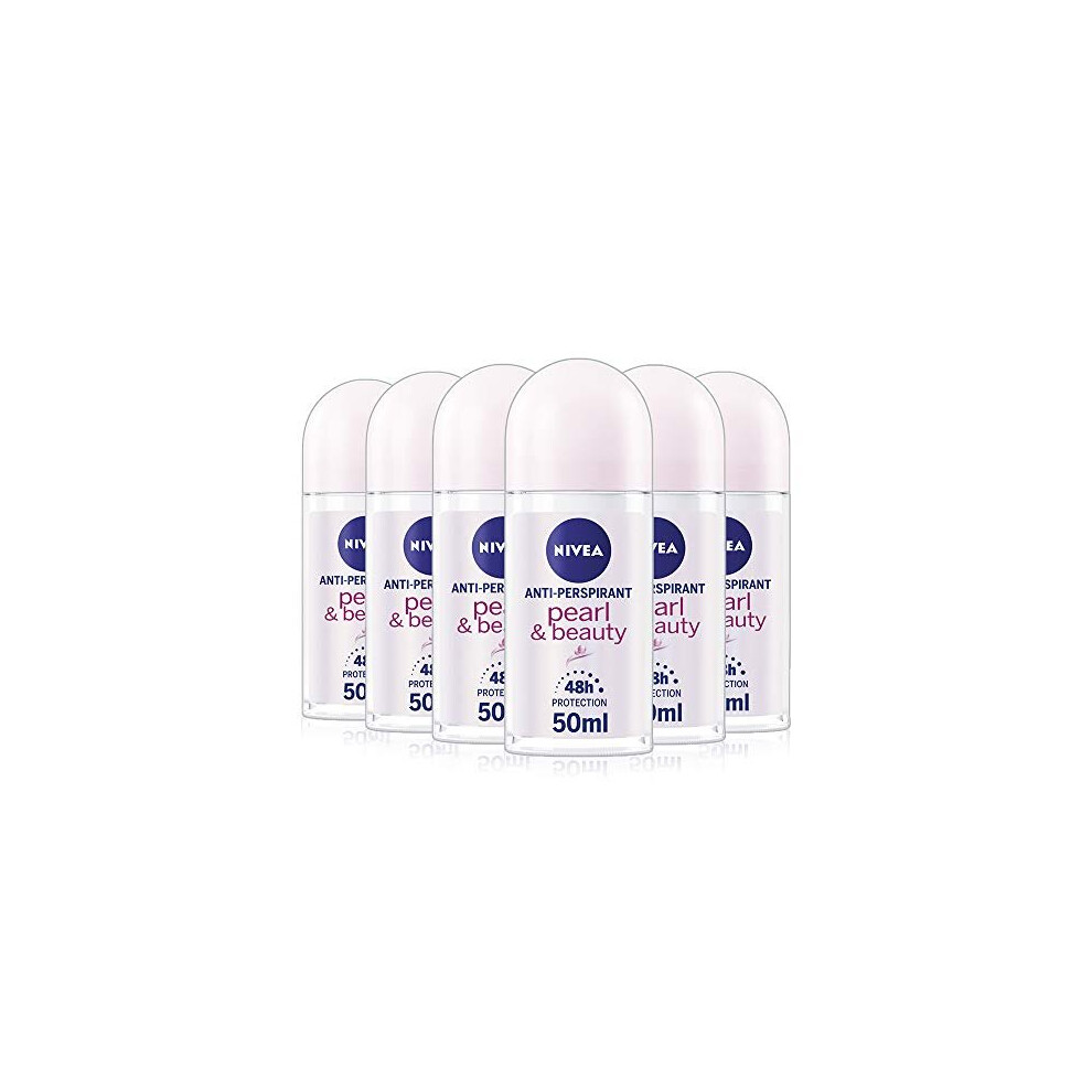 NIVEA Pearl & Beauty Anti-Perspirant Deodorant Stick Pack 0f 6 (6 x 50ml), Fresh Fragrance Deodorant for Women, Stick Roll On Deodorant for