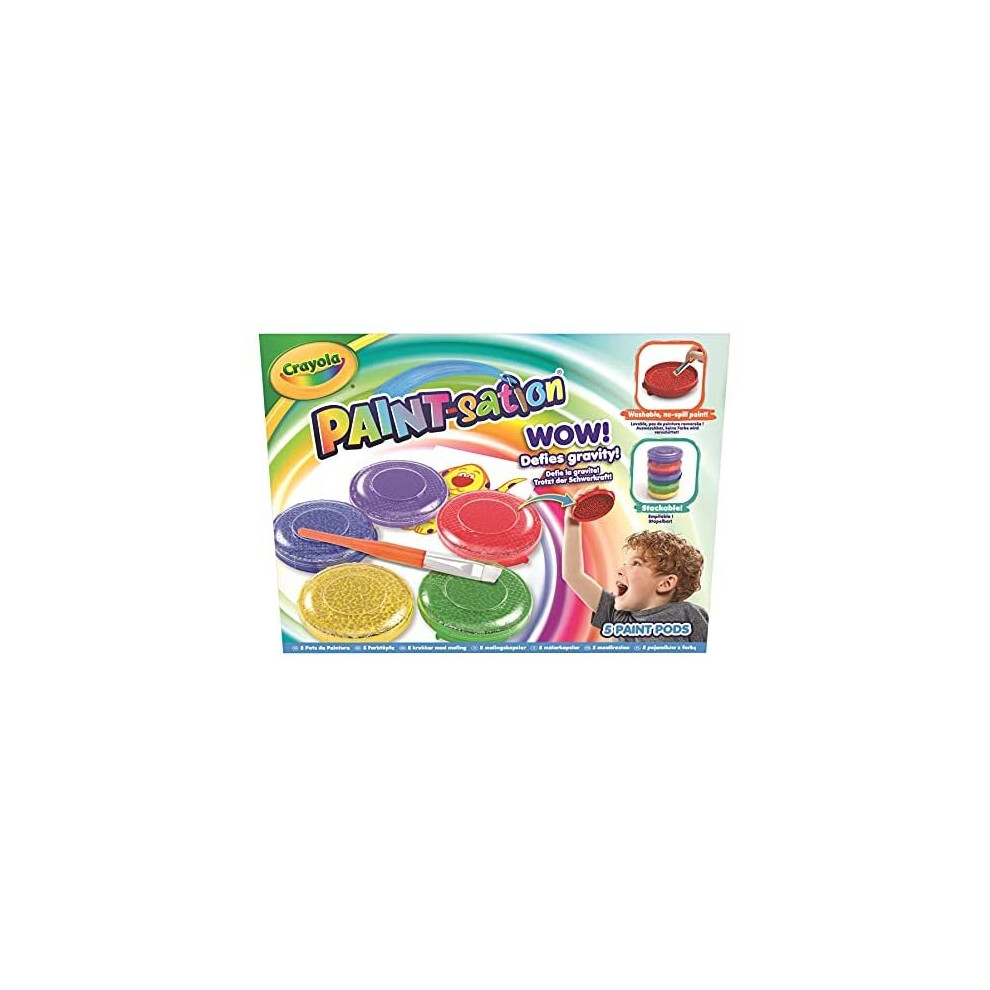 Crayola Paint-Sation: No-Spill Paint Pots (Pack Of 5) | No-Spill Painting Kit | Ideal For Kids Aged 3+