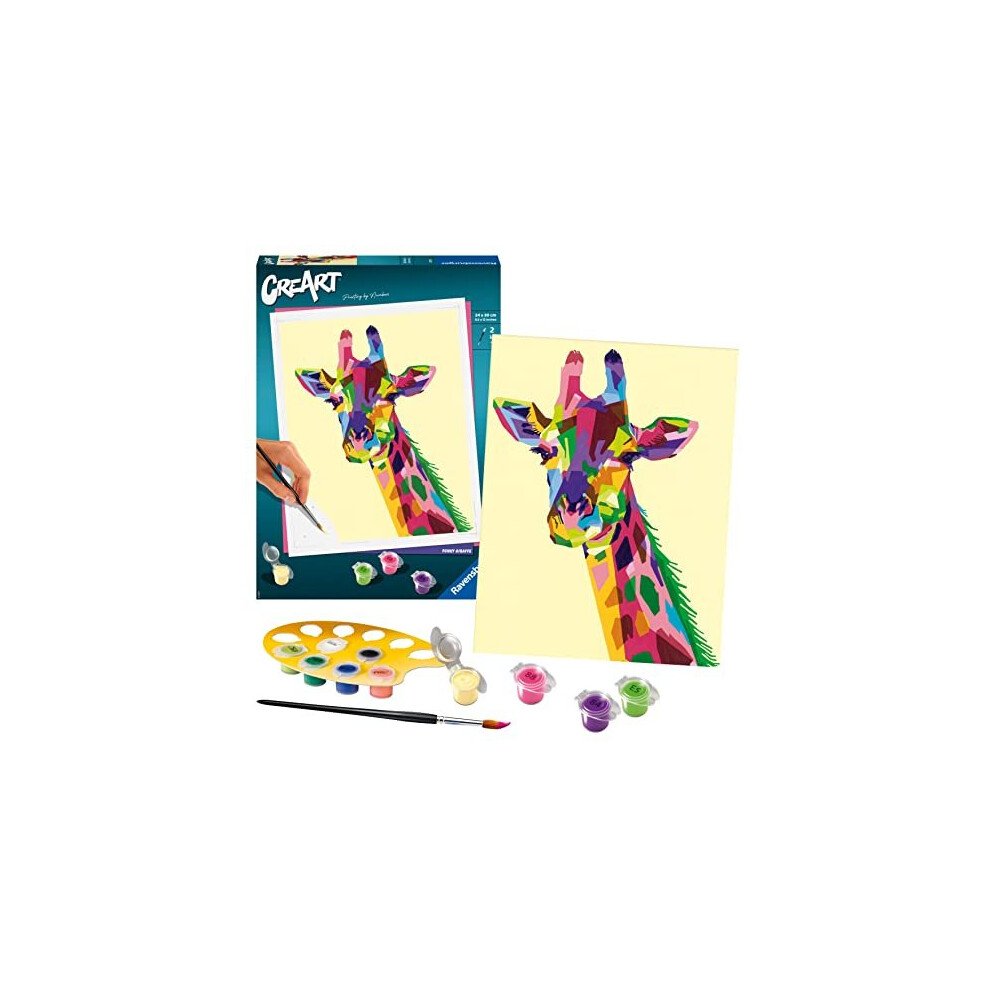 Ravensburger CreArt Funky Giraffe Paint by Numbers for Adults 12 Years Up - Painting Arts and Crafts Set - Home Decor Accessories