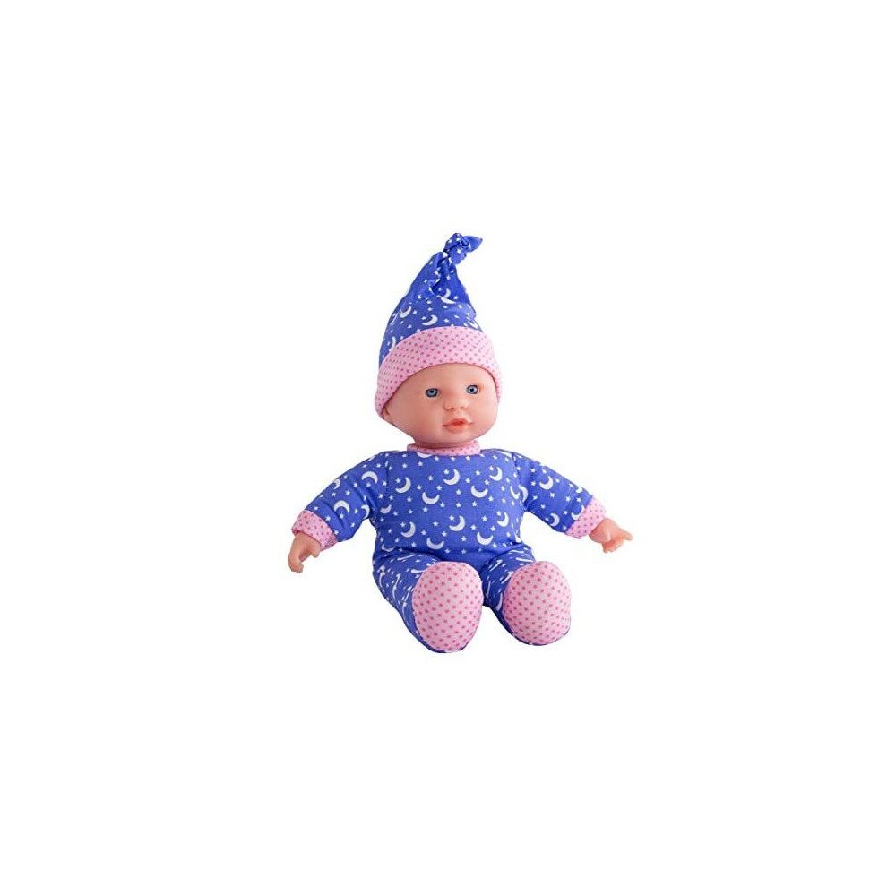 Simba 105010010 - Laura Little Star, Soft Body Doll in Cute Romper and Hat with Luminous Moons and Stars, 20 cm, Glow in The Dark, Baby Doll