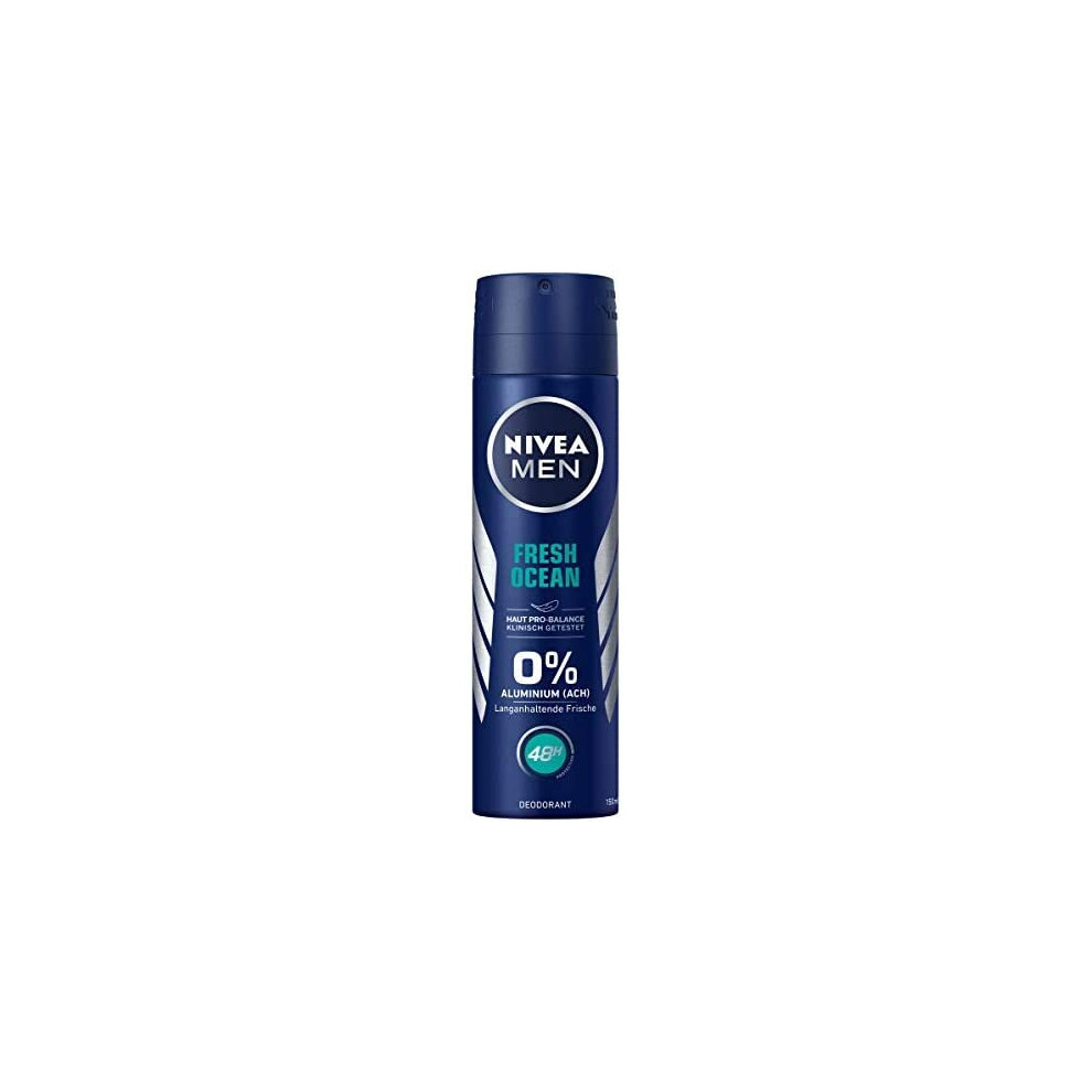 Nivea Men Fresh Ocean Deodorant Spray, 150Â ml - Non-Aluminium Deodorant with Refreshing Formula - Deodorant with 48-Hour Protection that Nou