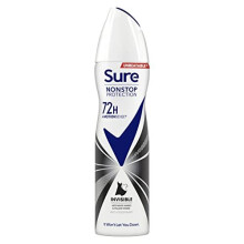 Sure Invisible Black & White Nonstop Protection deodorant spray that protects against white marks and yellow stains Anti-perspirant Deodoran