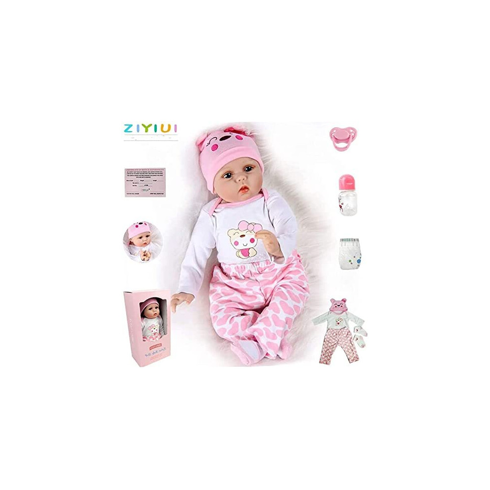 Photos - Doll Realistic 22 inch 55 cm Reborn  Baby Girls Lifelike Soft Silicone Vinyl Reborn Babies Lovely Lifelike Cute Toddler Girl