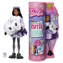 Barbie Cutie Reveal Snowflake Sparkle Series Doll with Owl Plush Costume & 10 Surprises Including Mini Pet & Color Change, Gift for Kids 3 Y