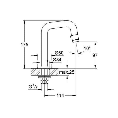 Grohe Grohe 20202000 Universal Washbasin Pillar Tap 7 Degree Outlet Chrome 1
