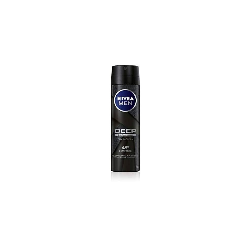 Nivea Men's Deep Antiperspirant Deodorant, 6 Pack (6 X 150 Ml)