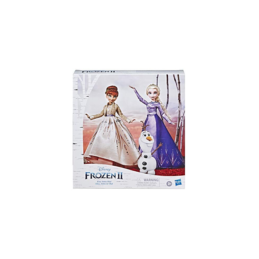 Disney Frozen Elsa, Anna and Olaf Fashion Doll Set With Dresses and Shoes Inspired by Disney's Frozen 2  Toy For Children Aged 3 and Up [Am