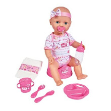 Simba 105039005 New Born Baby Doll Toy & Accessories | Drink and wet functions | 38cm tall | Ages 3+