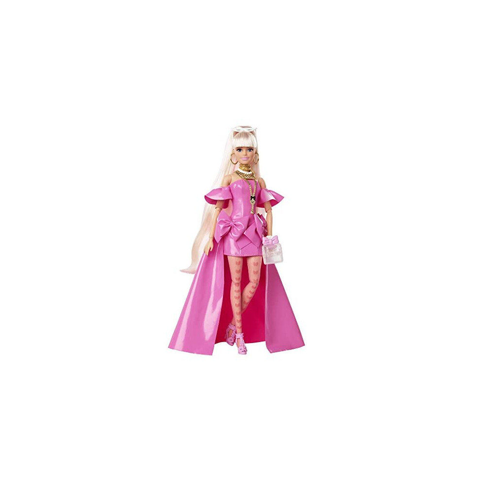 Barbie Extra Fancy Doll in Pink Glossy High-Low Gown, with Pet Puppy,  Extra-Long Hair & Accessories, Flexible Joints, Toy for 3 Year Olds & on  OnBuy