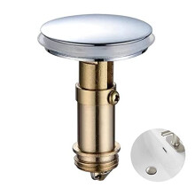 Push Pop-Up Sink Stopper 38mm - Click Clack Drain Plug, Fits 36-39mm Bathroom & Kitchen Washbasin