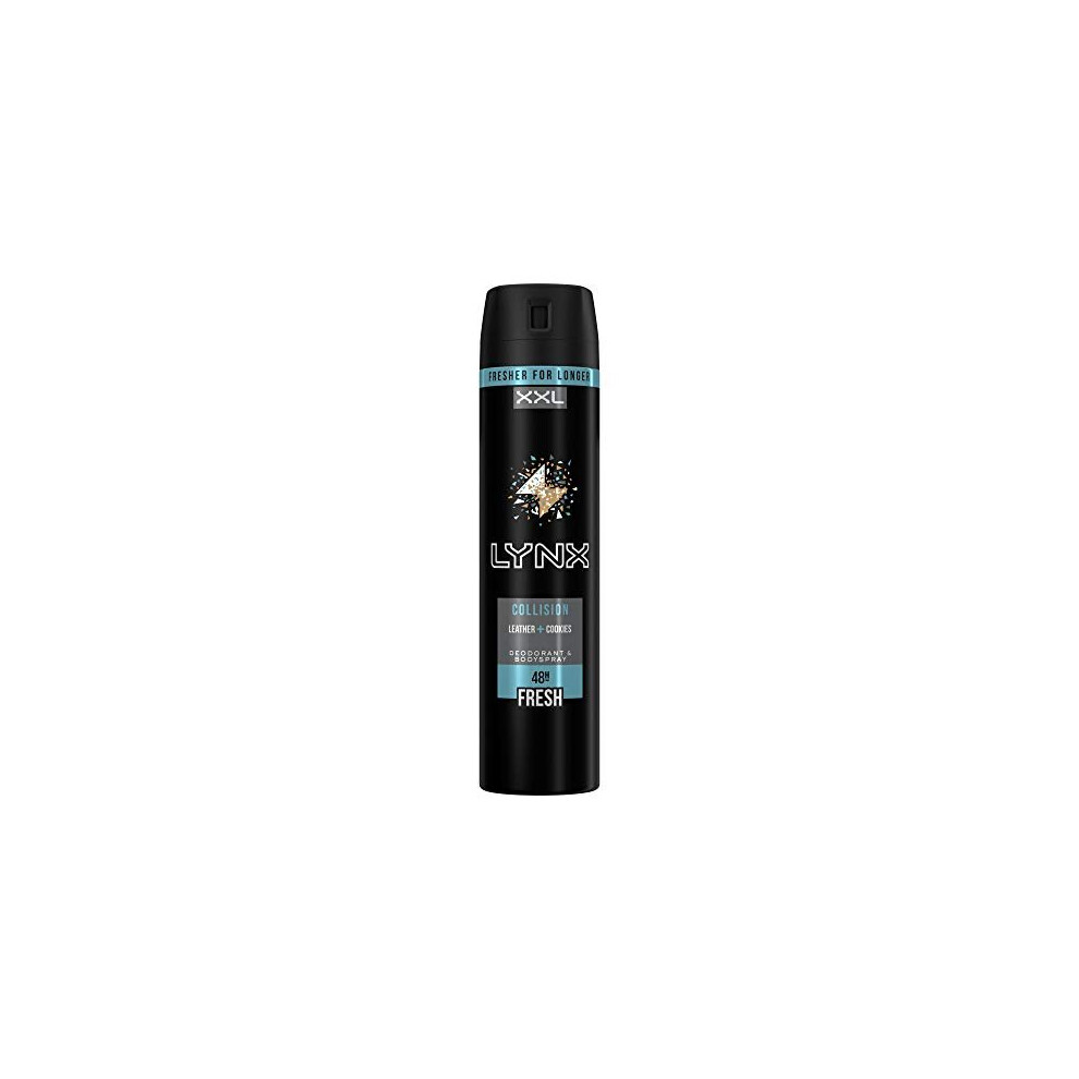 Lynx Collision Body Spray Deodorant for Men, Fresh, 250ml