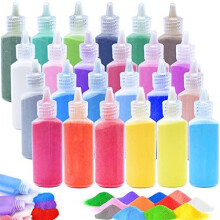24 PCS Art Sand,1.24oz Colored Sand Bottles,Sand Arts and Crafts Kit,Scenic Sand for Kids,DIY Sand Painting,Wedding Decoration