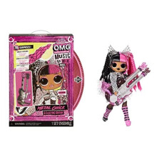 L.O.L. Surprise! OMG Remix Rock METAL CHICK Fashion Doll with 15 Surprises Including Electric Guitar, Outfit, Shoes, Hair Brush, Doll Stand,