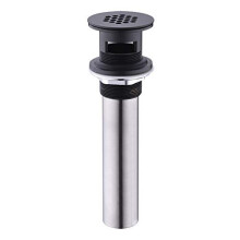 Vessel Sink Drain Grid Drain Strainer Assembly with Overflow for Bathroom Sink Made of Brass Matte Black Finish