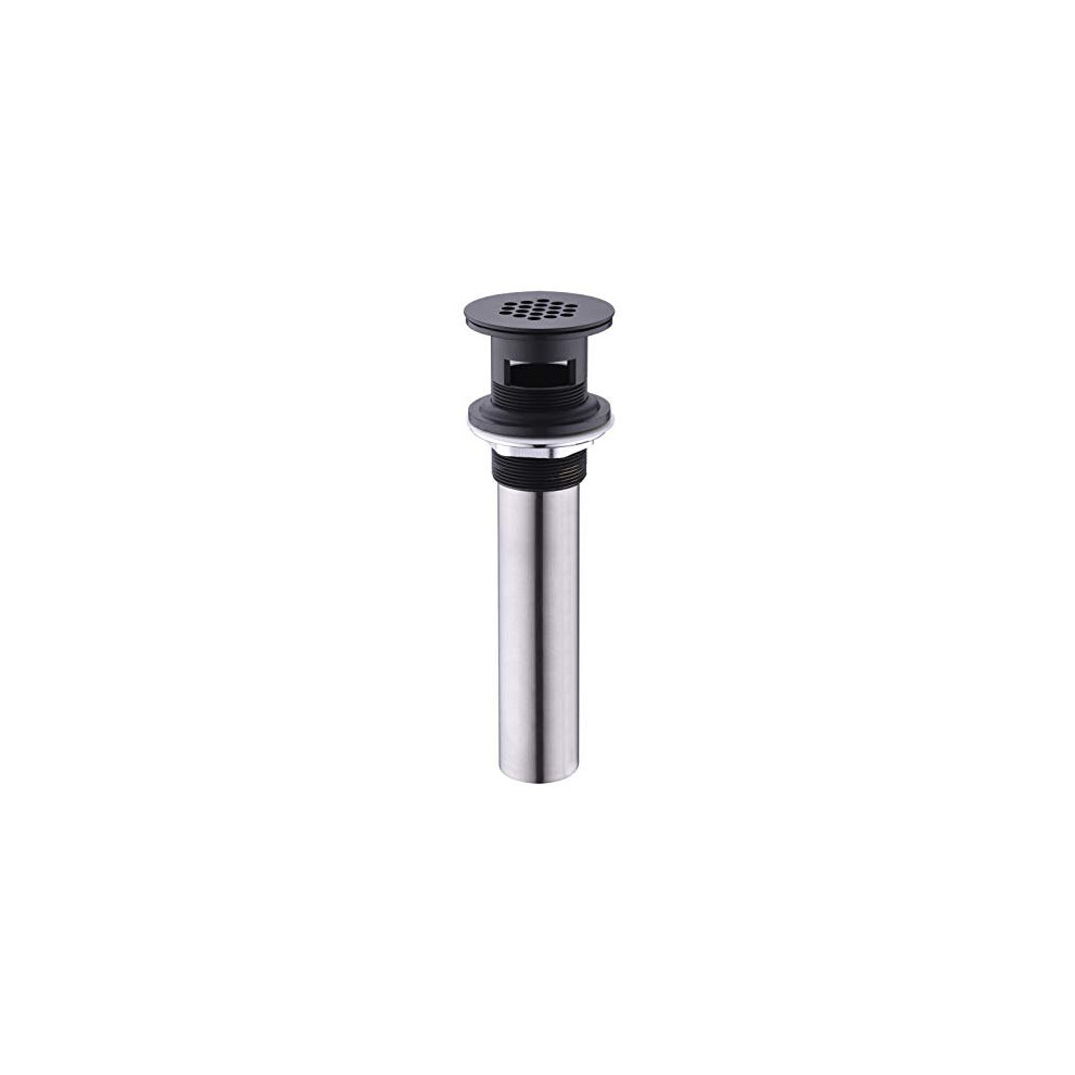 Vessel Sink Drain,Grid Drain Strainer Assembly With Overflow For Bathroom Sink, Made Of Brass Matte Black Finish 600209446380