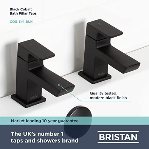 Bristan Bristan Cobalt Bath Pillar Taps Black (COB 3/4 BLK) 1