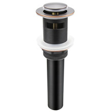 Oil Rubbed Bronze Pop Up Drain, Bathroom Vessel Lavatory Vanity Faucet Sink Drain Stopper, ORB with Overflow