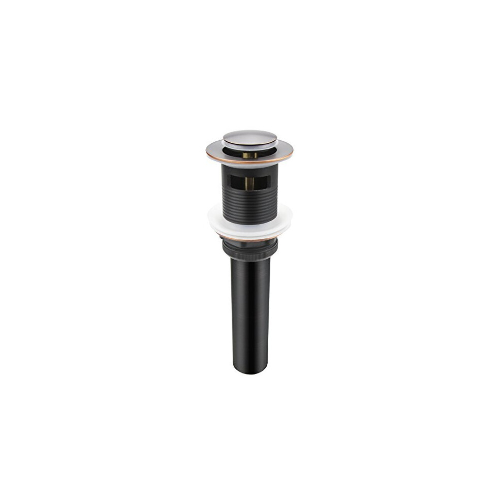 Oil Rubbed Bronze Pop Up Drain, Bathroom Vessel Lavatory Vanity Faucet Sink Drain Stopper, Orb With Overflow 077027687583