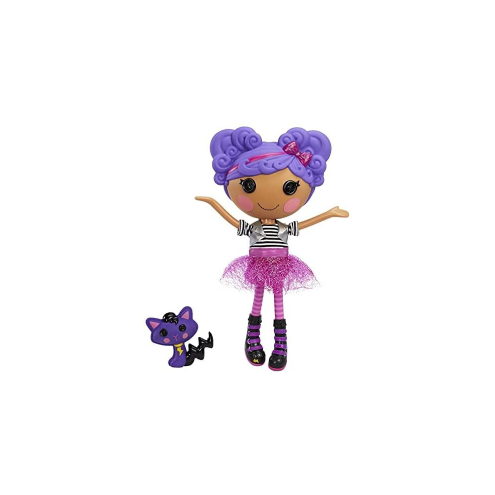 Lalaloopsy 576846EUC Storm E. Sky with Pet Cool Cat-33 cm Rocker Musician Purple Doll with Changeable Pink & Black Outfit & Shoes, in Reusab