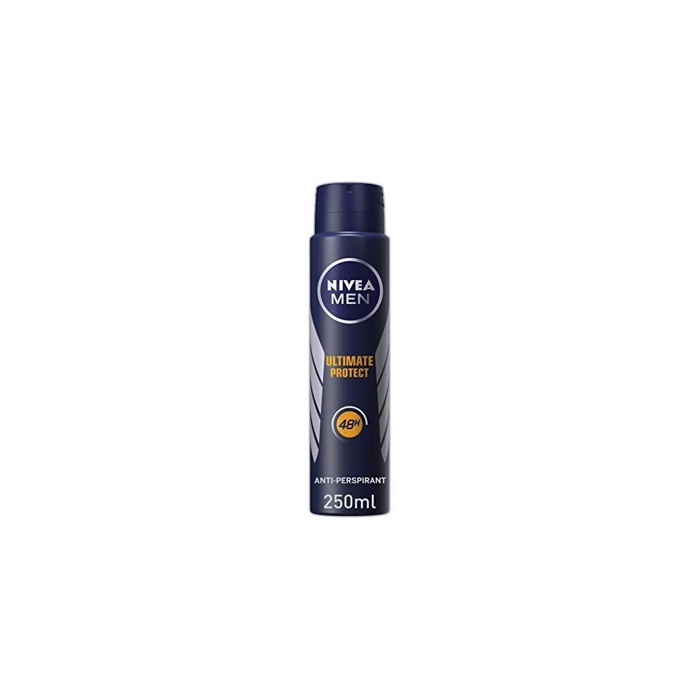 Nivea MEN Ultimate Protect Anti-Perspirant Deodorant Pack of 6 (6 x 250 ml), Men's Deodorant with 0% Alcohol, 48 Hour Antiperspirant for Men