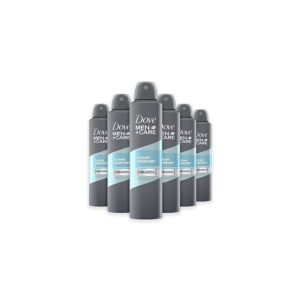 Dove Men+Care Antiperspirant Aerosol Clean Comfort (6 x 250ml)