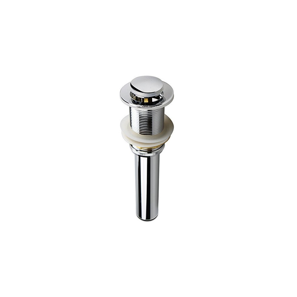 Polished Chrome Pop Up Sink Drain Without Overflow, Bathroom Faucet Vessel Vanity Sink Drain Stopper 077027229332