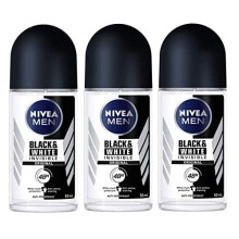 Nivea for Men Deodorant Roll On 1.69 oz (Invisible B&W Power) Pack of 3 by Nivea