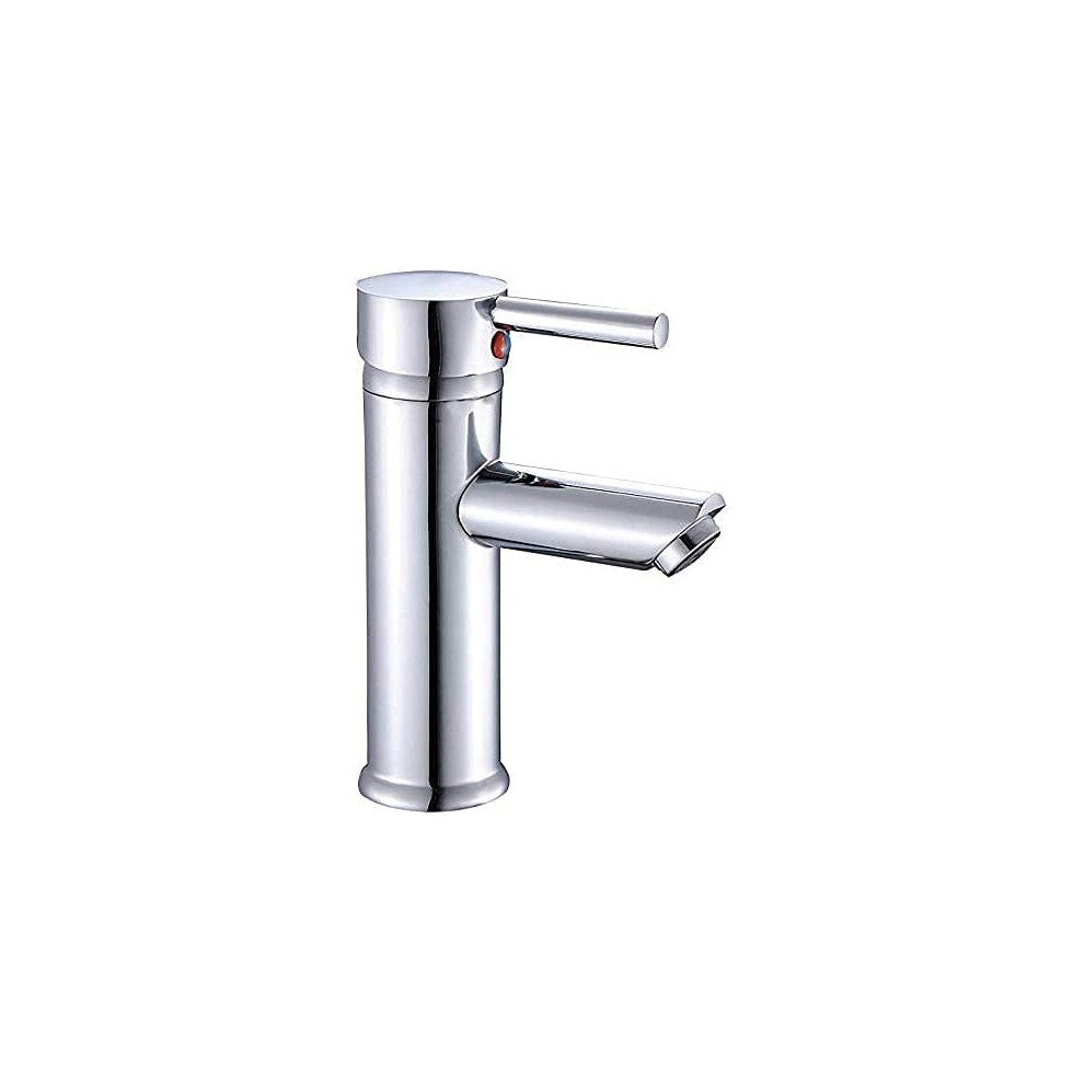 Home Supplies Modern Bathroom Cloakroom Basin Sink, Counter Top Space Saving Wall Hung White Ceramic Basin for Bathroom, Vanity Cabinet (TAP