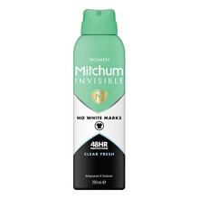 Mitchum Invisible Women 48HR Protection Aerosol Deodorant & Anti-Perspirant, No White Marks, Alcohol Free, Clear Fresh, 200 ml