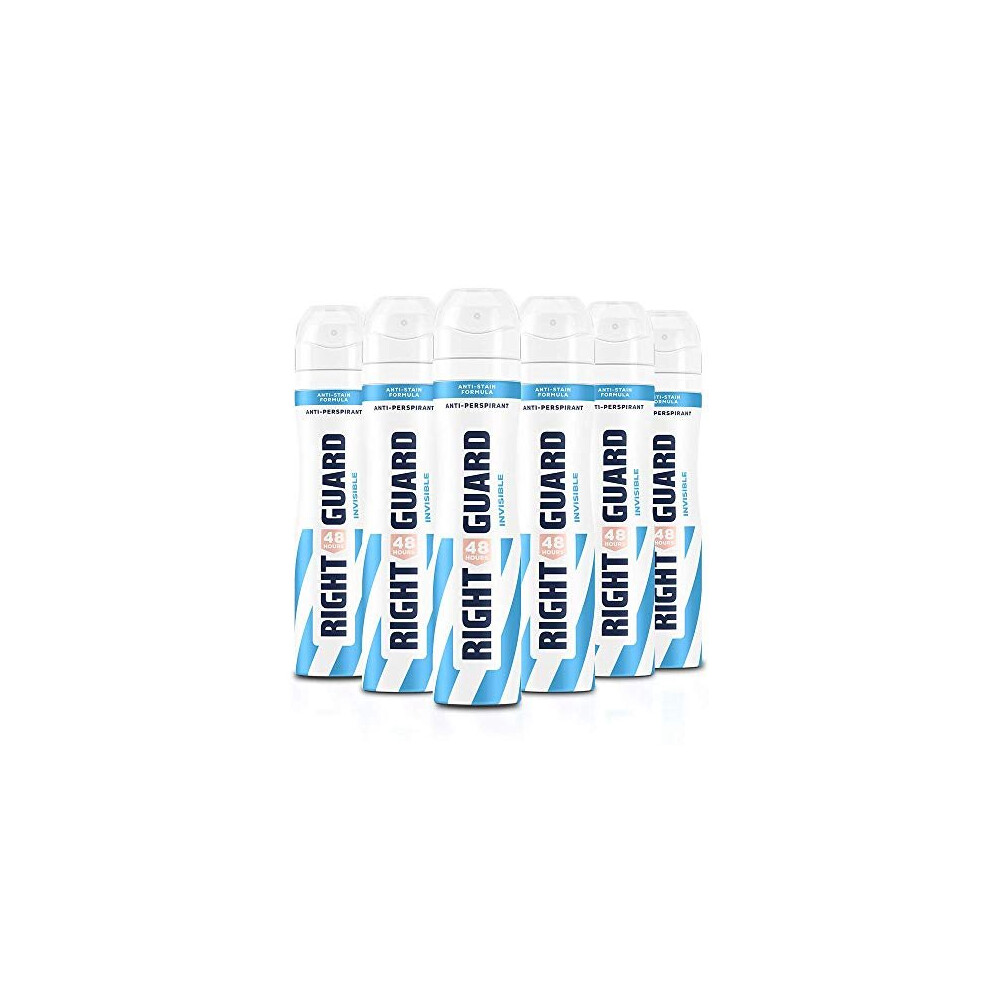 Right Guard Womens Deodorant, Total Defence 5 Invisible Anti-Perspirant Spray, Multipack 6 X 250 Ml