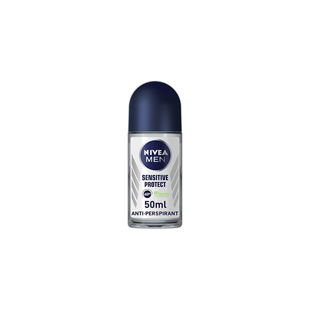 NIVEA MEN Sensitive Protect Antiperspirant Deodorant Pack of 6 (6 x 50 ml), Men's Deodorant with 0 Percent Alcohol, 48 Hour Antiperspirant f
