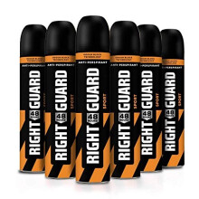 Right Guard Mens Deodorant, Total Defence 5 Sport 48H High-Performance Anti-Perspirant Spray, Multipack 6 x 250 ml