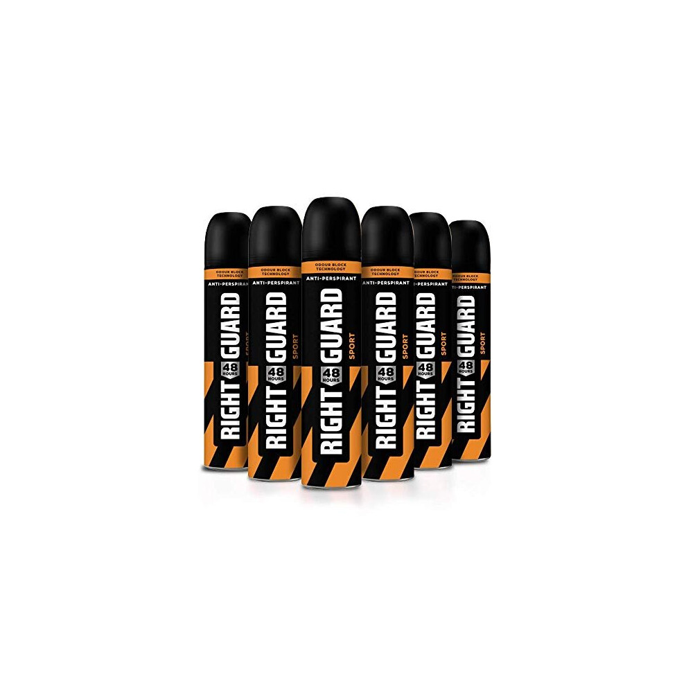 Right Guard Mens Deodorant, Total Defence 5 Sport 48H High-Performance Anti-Perspirant Spray, Multipack 6 x 250 ml-image-OPC-PB67N88-NEW