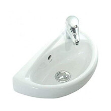 HOUSLER Compact Cloakroom Wall Hung Basin - Small Sink- 395x233mm (Basin only No Mixer Tap)